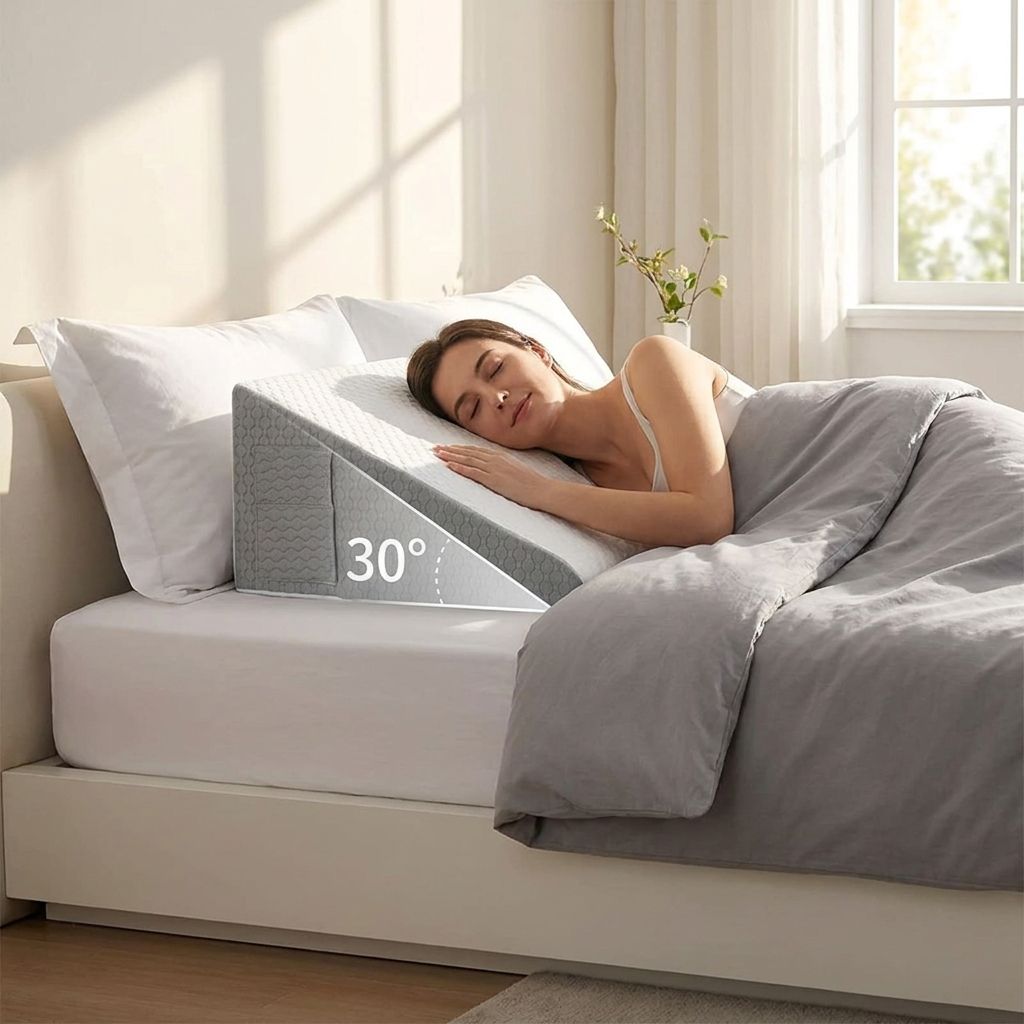 כרית שיפוע אורטופדית לשינה מבית SleepMedica– מקלה על צרבות ונחירות ומשפרת את זרימת הדם